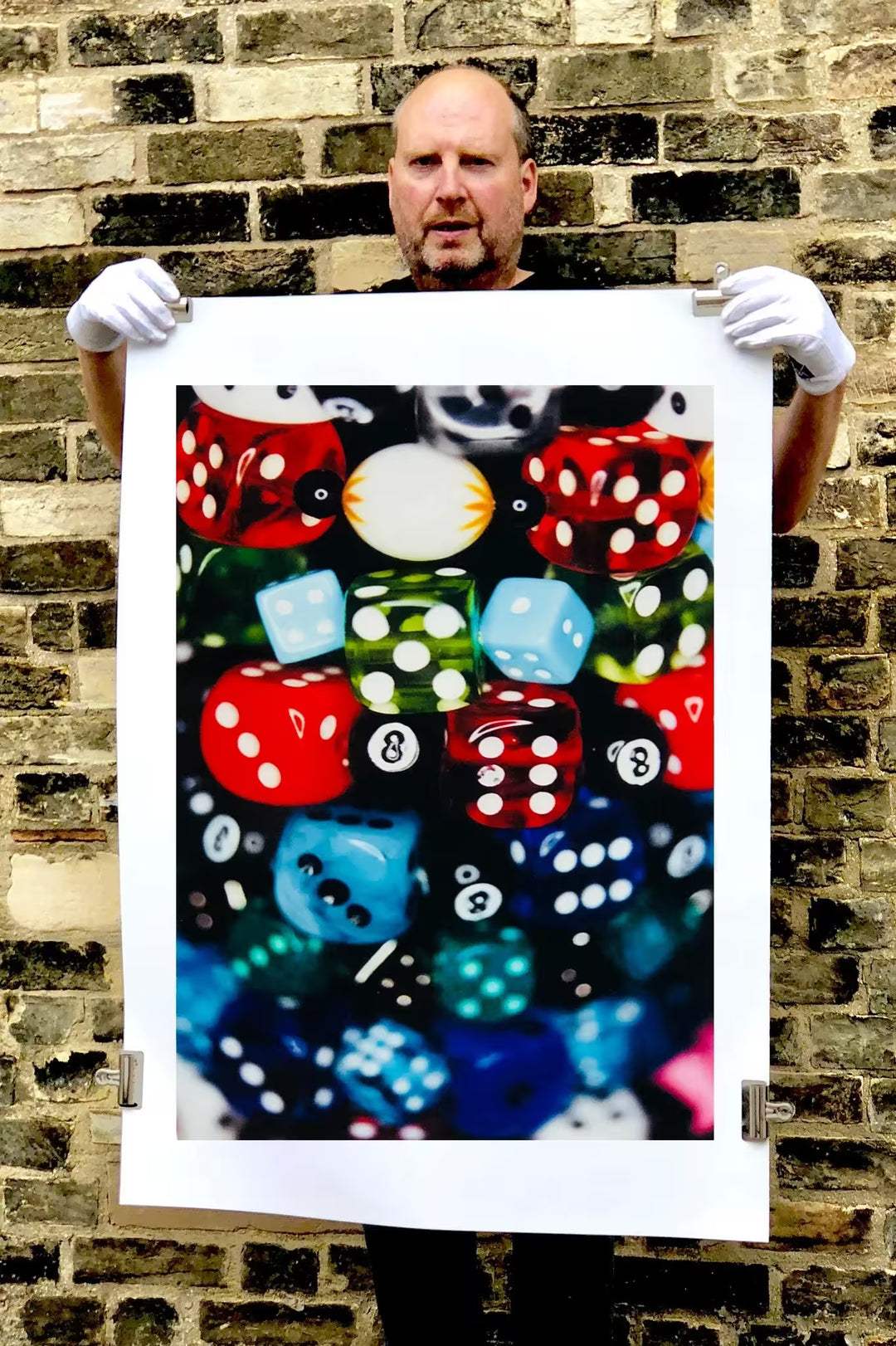 Richard Heeps holding Dice I, 2004