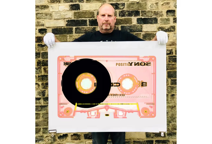 Richard Heeps holding Tape Collection &