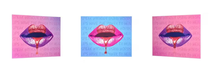 A Maxim limited edition lenticular of lips with a heart dripping from them, the title is Read My Lips