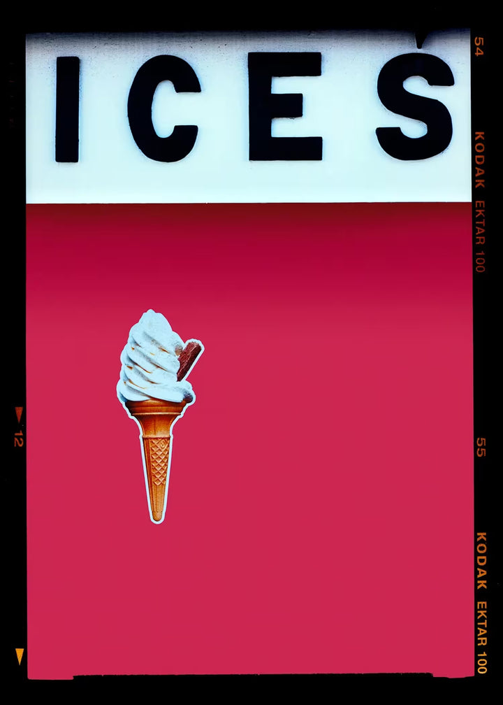 A limited edition photograph by Richard Heeps using vibrant colours, the title is Ices (Raspberry)