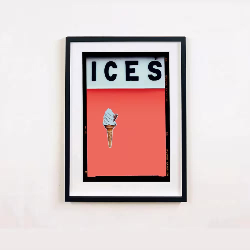 A framed limited edition photograph by Richard Heeps using vibrant colours, the title is Ices (Melondrama)