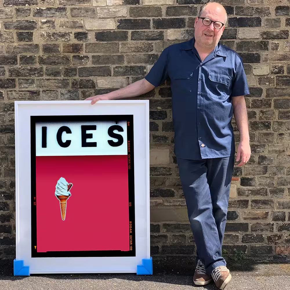 Richard Heeps holding Ices (Raspberry)