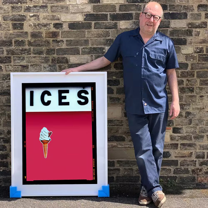 Richard Heeps holding Ices (Raspberry)