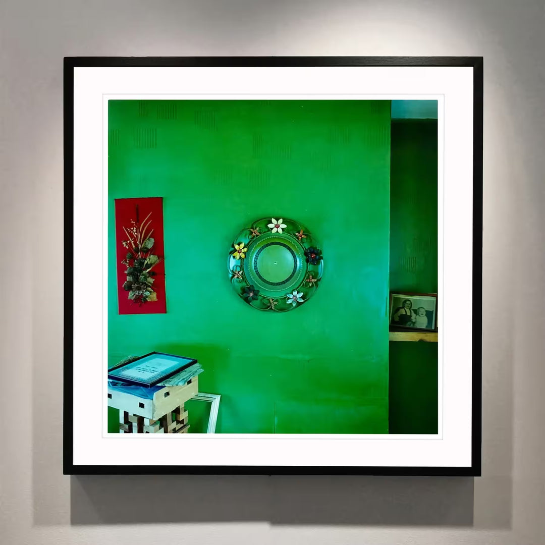 A framed limited edition photograph by Richard Heeps using vibrant colours, the title is Mirror, Manea,  1986