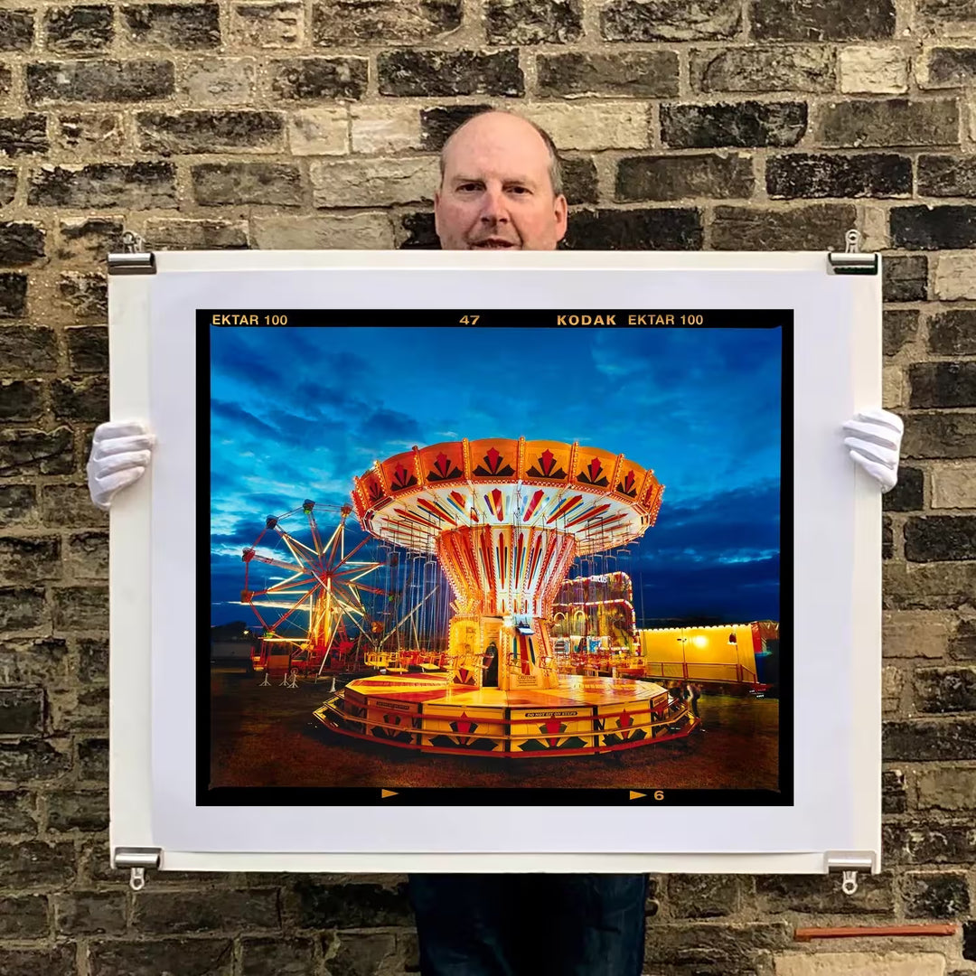 Richard Heeps holding Chairoplanes, Haddenham, 2022