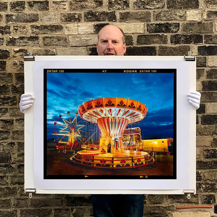 Richard Heeps holding Chairoplanes, Haddenham, 2022