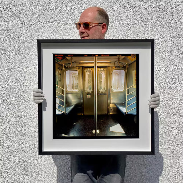 Richard Heeps holding New York City Subway Car, NYC, 2013
