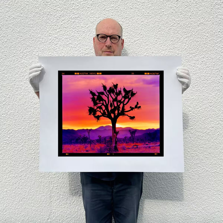 Richard Heeps holding Joshua Tree Landscape, Mojave Desert, California, 2002