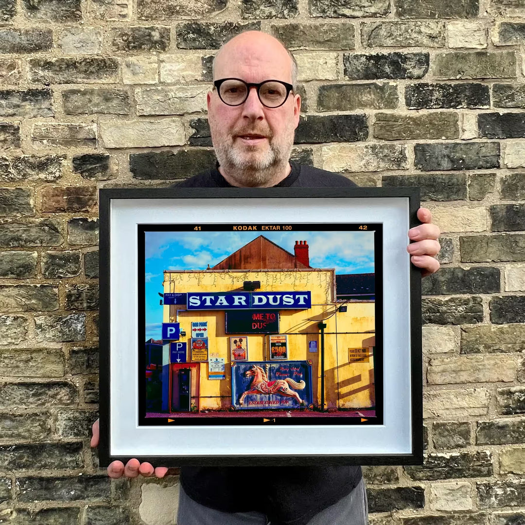 Richard Heeps holding Pleasure Park, Barry Island, 2023