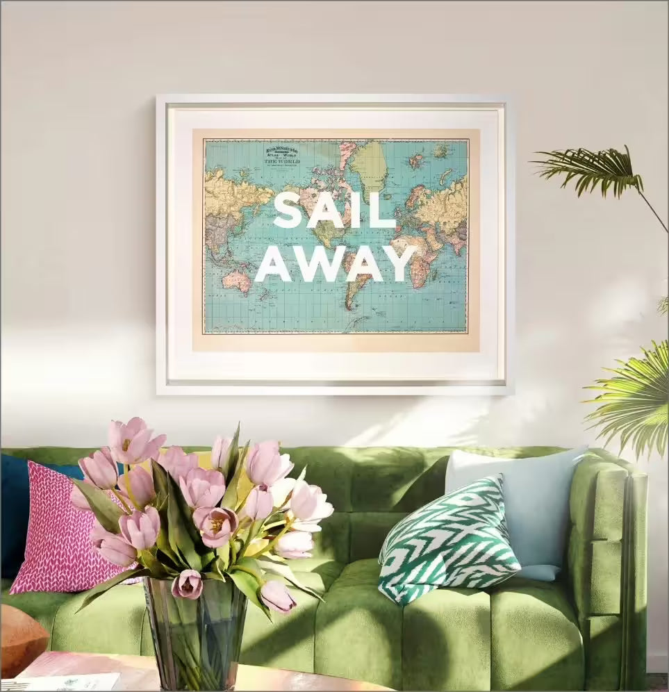 A limited edtion print by The Real Hackney Dave, the title is Sail Away