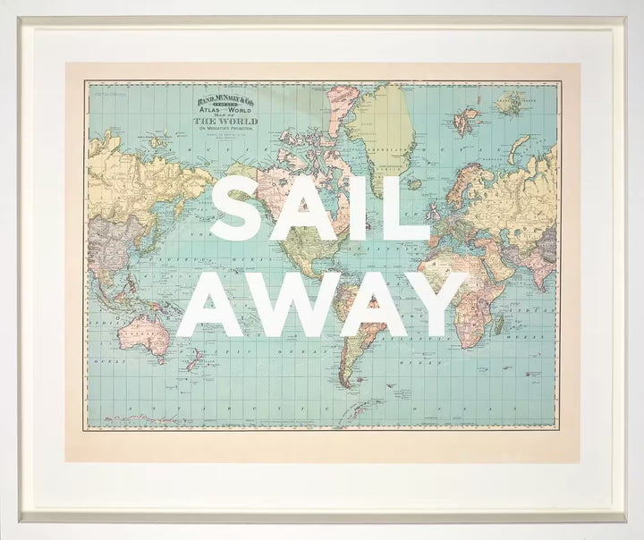A limited edtion print by The Real Hackney Dave, the title is Sail Away