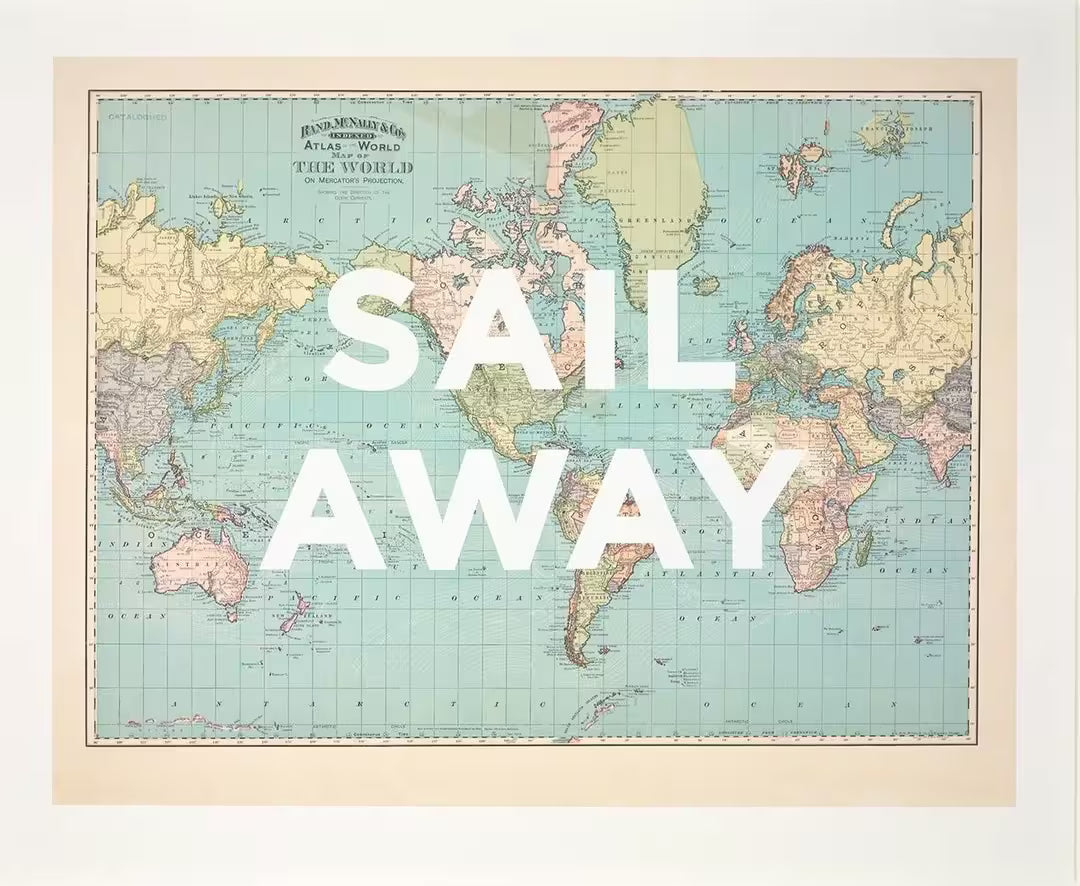 A limited edtion print by The Real Hackney Dave, the title is Sail Away