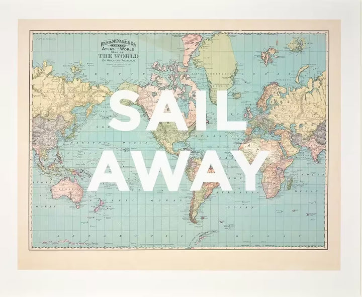 A limited edtion print by The Real Hackney Dave, the title is Sail Away