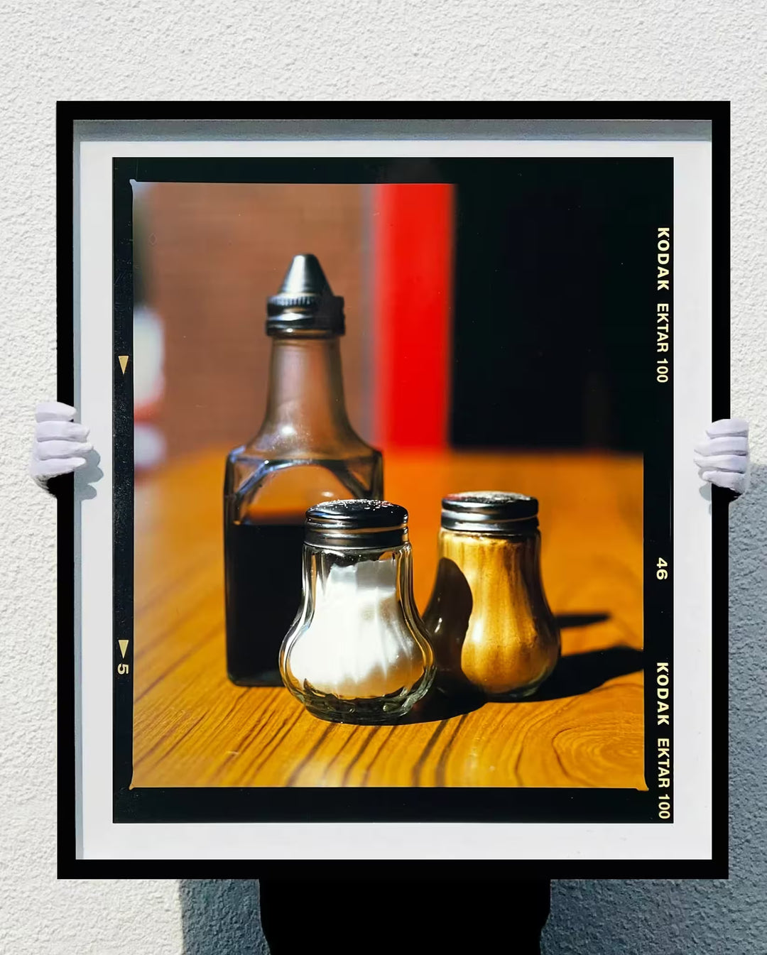 Richard Heeps holding Salt, Pepper, and Vinegar, Clacton-On-Sea, 2021