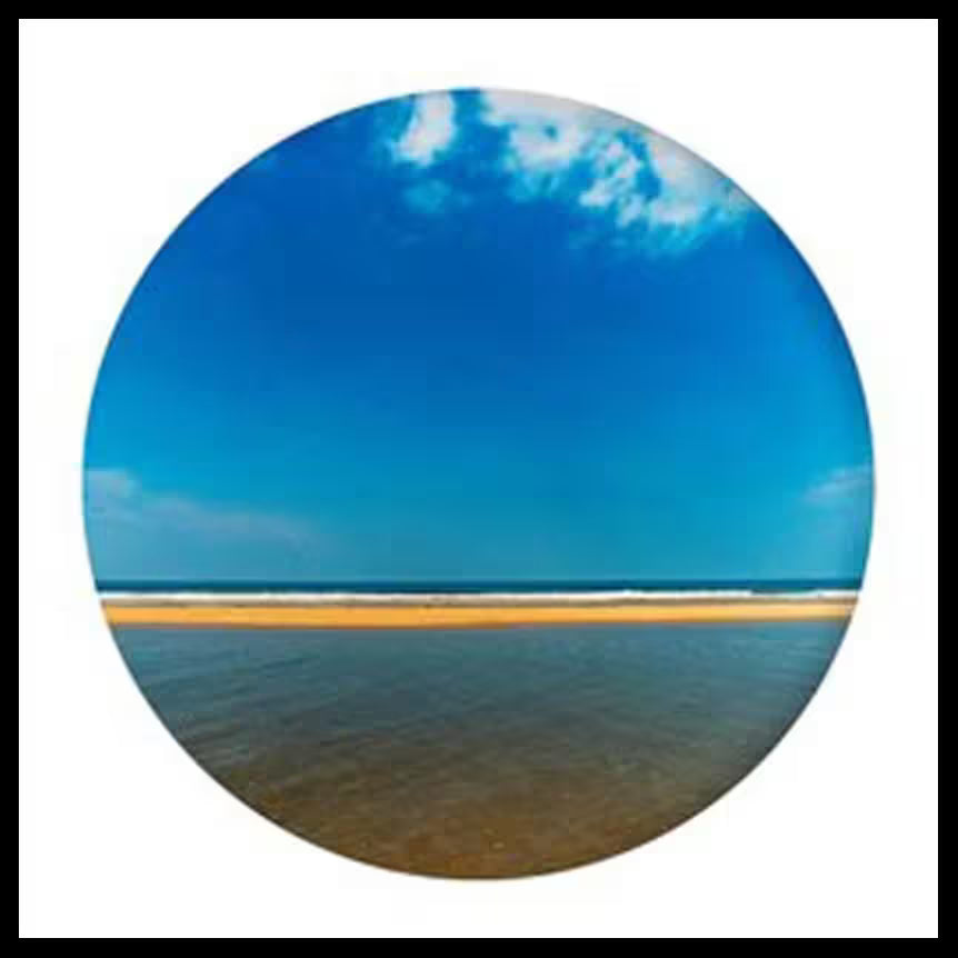 A limited edition photograph by Richard Heeps using vibrant colours, the title is Scolt Head Yellow Sand, Norfolk, 2001