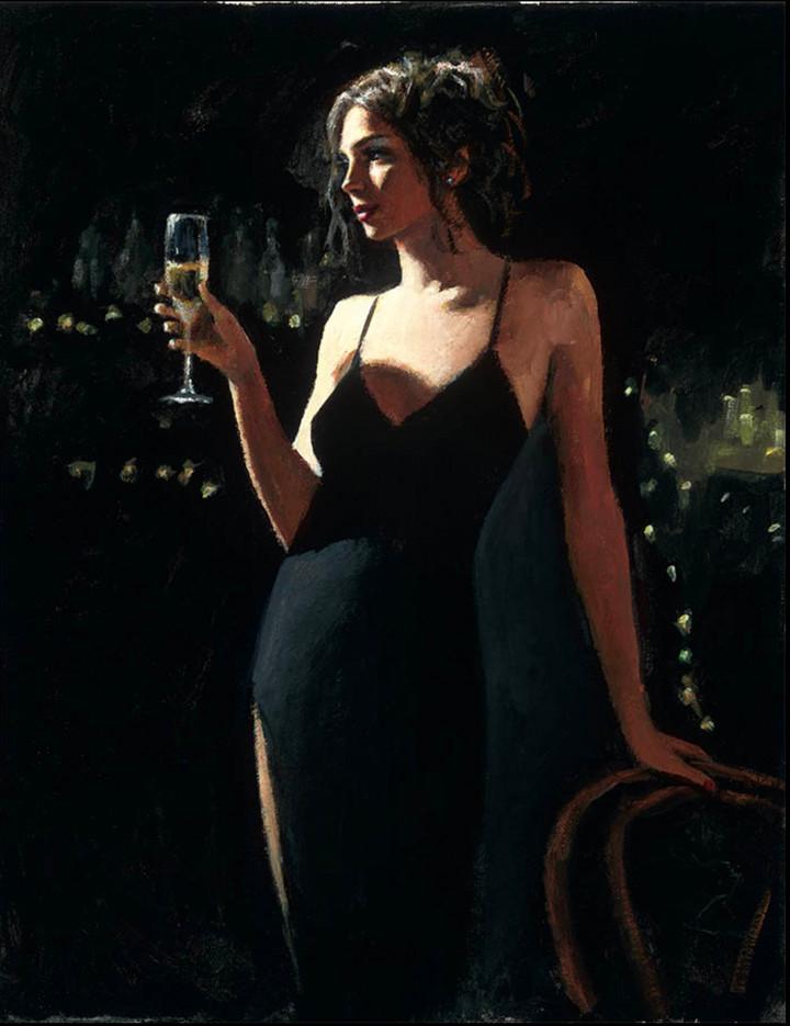 Tiffany with Champagne by Fabian Perez