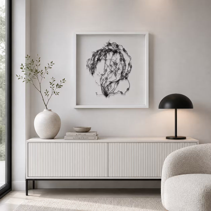 Nick Veasey Seaweed Shadow box in situ