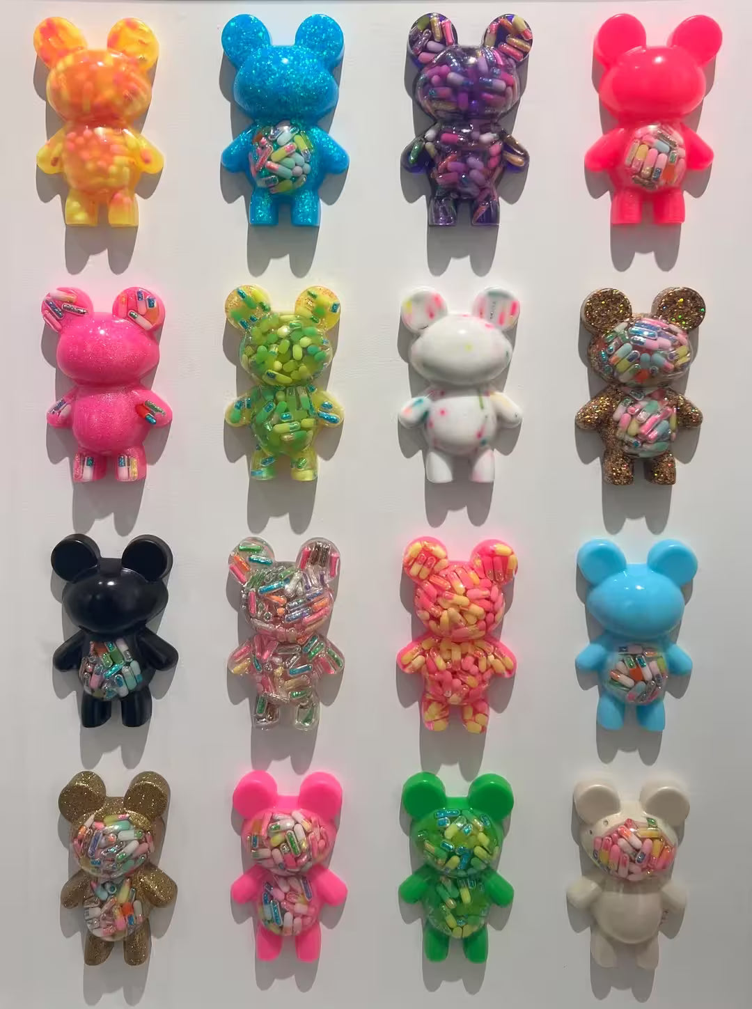 An Emma Gibbons original mixed media piece, the title is Self-Care Bears (16)