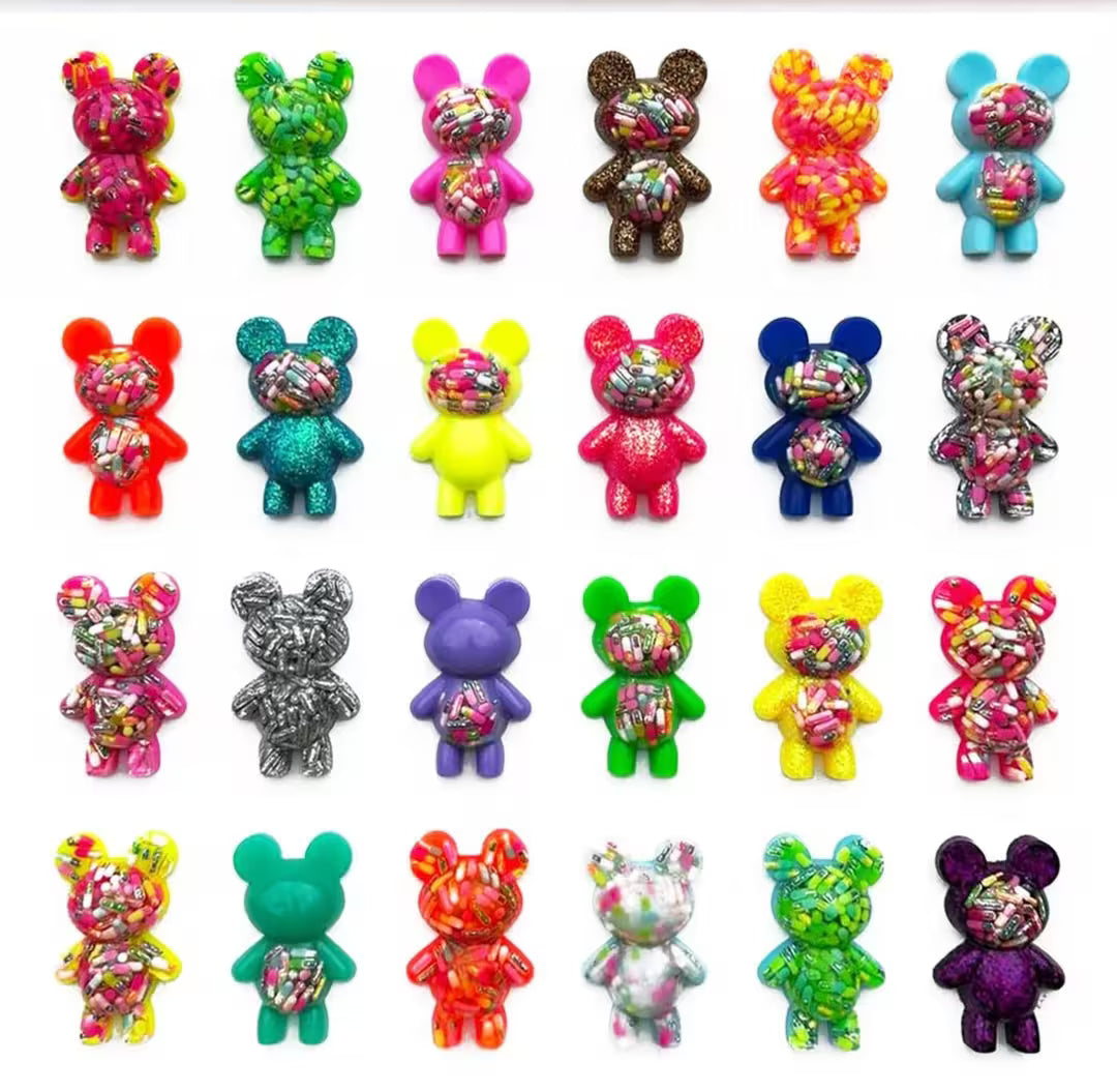 An Emma Gibbons original mixed media, the title is Self Care Bears XL