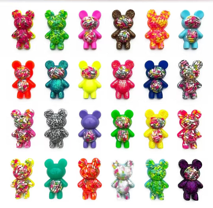 An Emma Gibbons original mixed media, the title is Self Care Bears XL