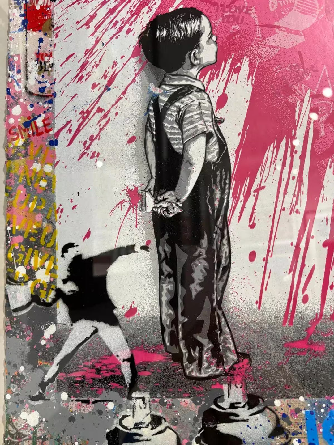 A close up of Mr Brainwash Share The Love