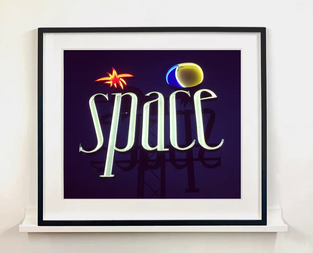 A framed limited edition photograph by Richard Heeps using vibrant colours, the title is Space, Ibiza, The Balearic Islands, 2016