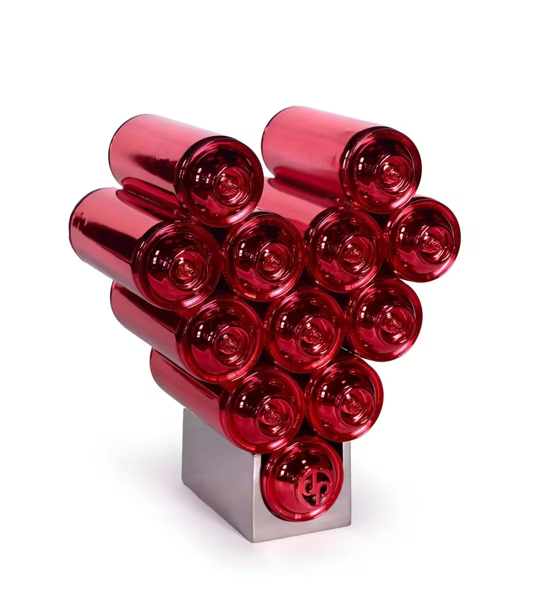 A Dan Pearce limited edition of spray cans made up to make a love heart, the title is Sprayed With Love Red