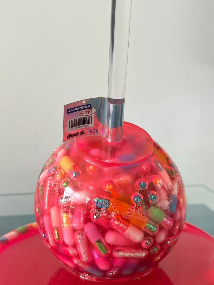 An Emma Gibbons original mixed media sculpture, the title is Suck It and See