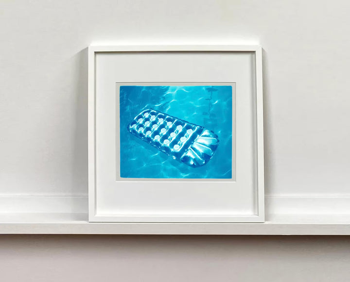 A Richard Heeps white framed limited edition photographic print, the title is Sun Lounger, Ballantines Movie Colony, California, 2002