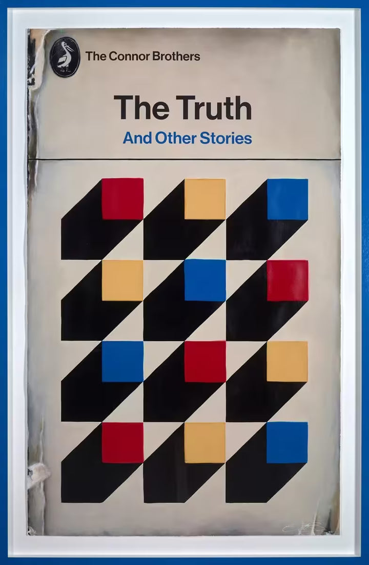 A framed limited edition by The Connor Brothers of a Pelican book with a witty caption, the title is The Truth