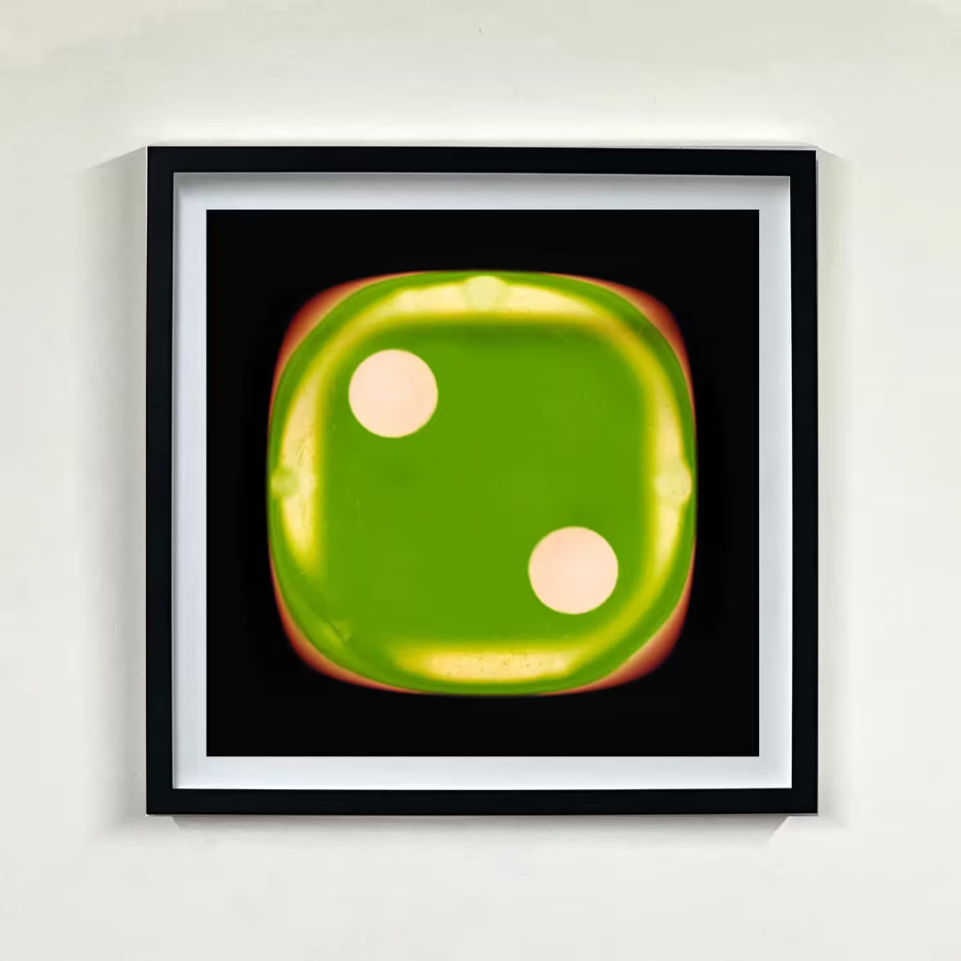 A limited edition set of photographs by Richard Heeps using vibrant colours, the title is Dice Series Set of Six