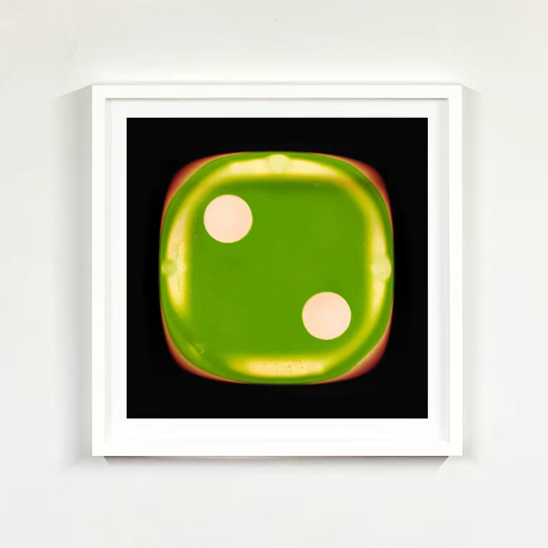 A limited edition set of photographs by Richard Heeps using vibrant colours, the title is Dice Series Set of Six