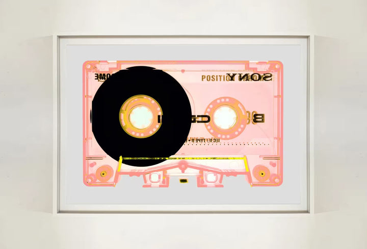 A white framed limited edition photograph by Richard Heeps using vibrant colours, the title is Tape Collection &