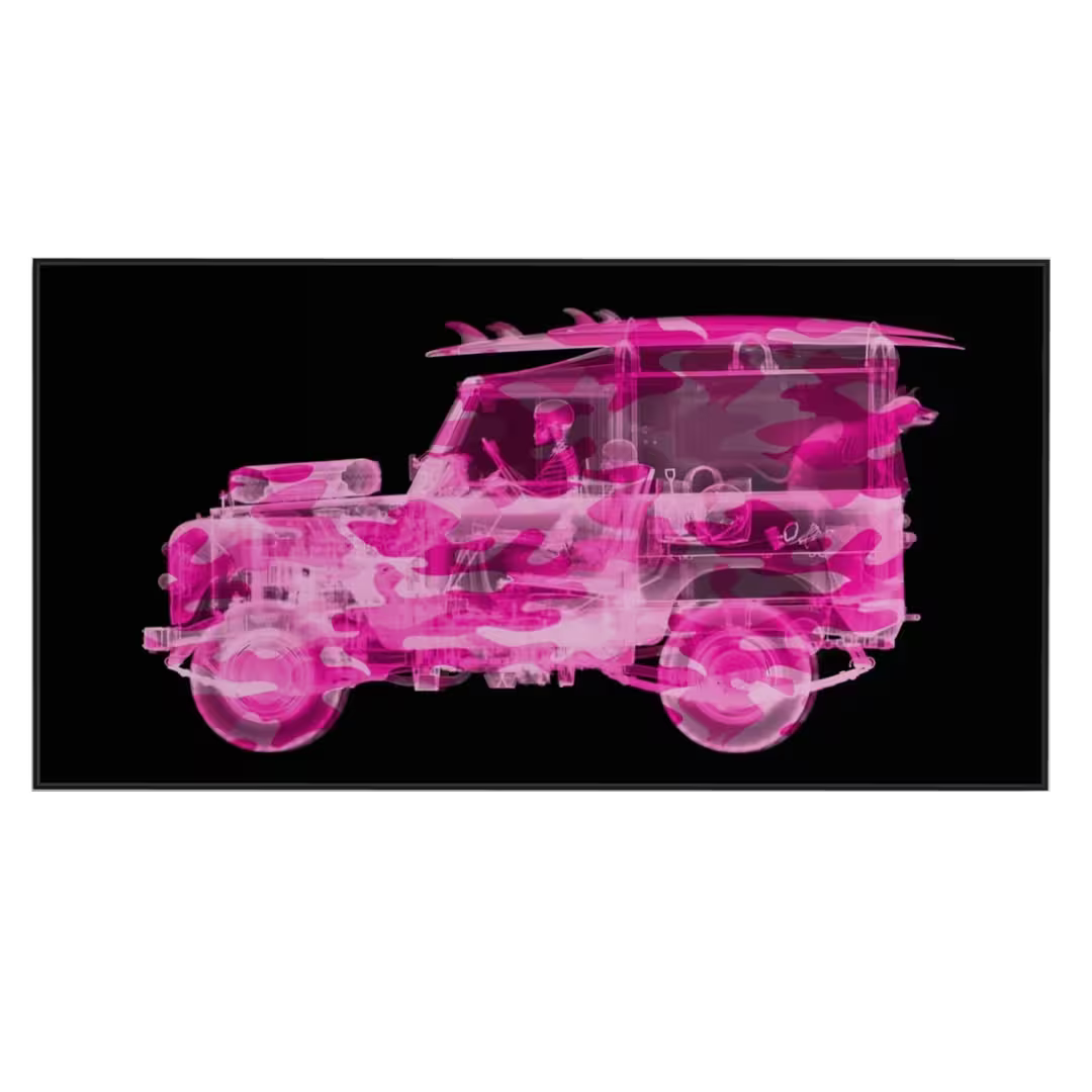 Land Rover Pink Camouflage framed