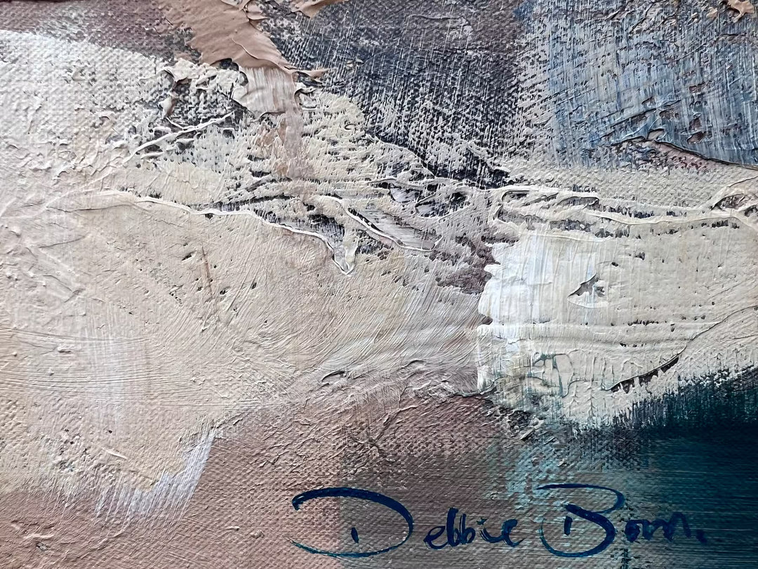 A Debbie Boon original of an abstract seascape, the title is Vanishing Point West Runton