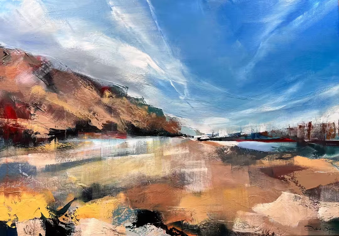 A Debbie Boon original of an abstract seascape, the title is Vanishing Point West Runton
