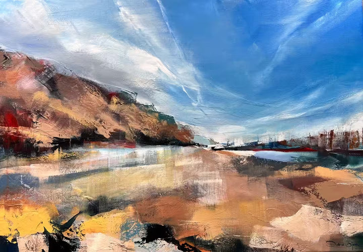 A Debbie Boon original of an abstract seascape, the title is Vanishing Point West Runton