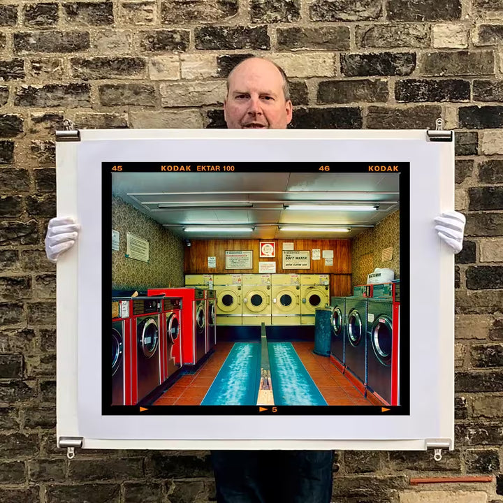 Richard Heeps holding Washeteria- Looking In, London, 2020