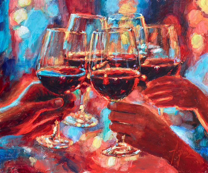 Wine And Blue Lights by Fabian Perez