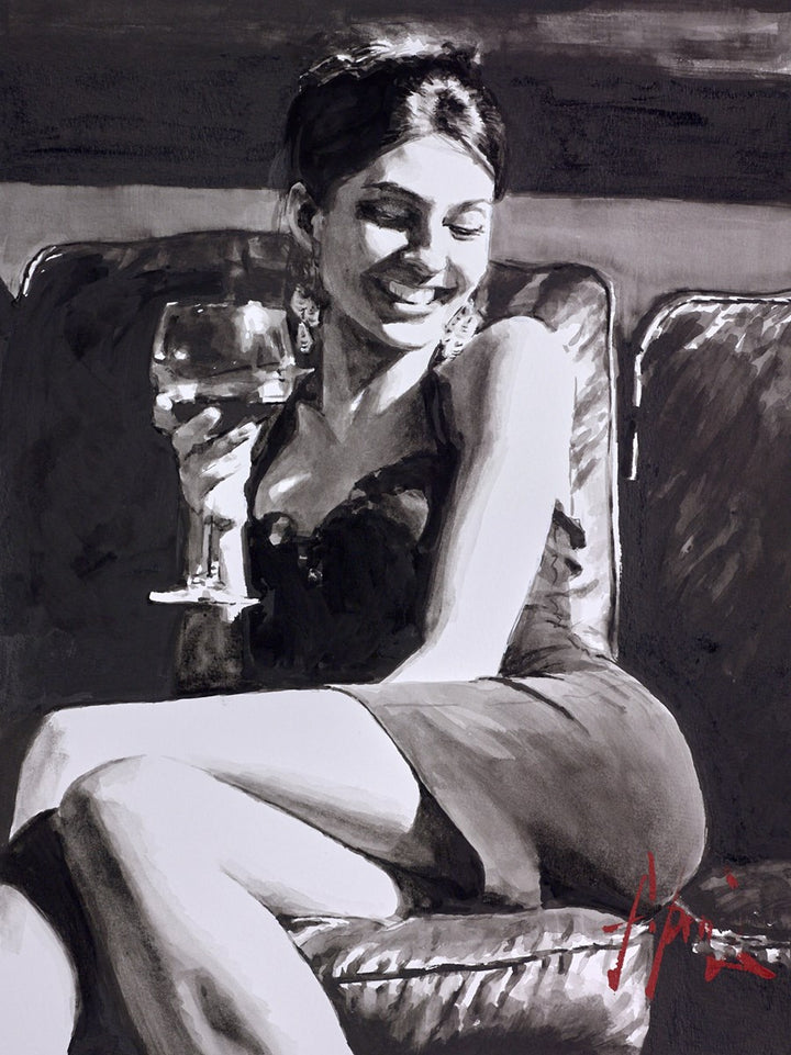 Wine and Smiles II by Fabian Perez