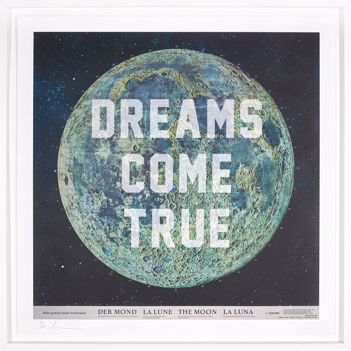 Statement artwork: Dreams Come True by Real Hackney Dave, vibrant screen print on classic vintage background at Startle Gallery