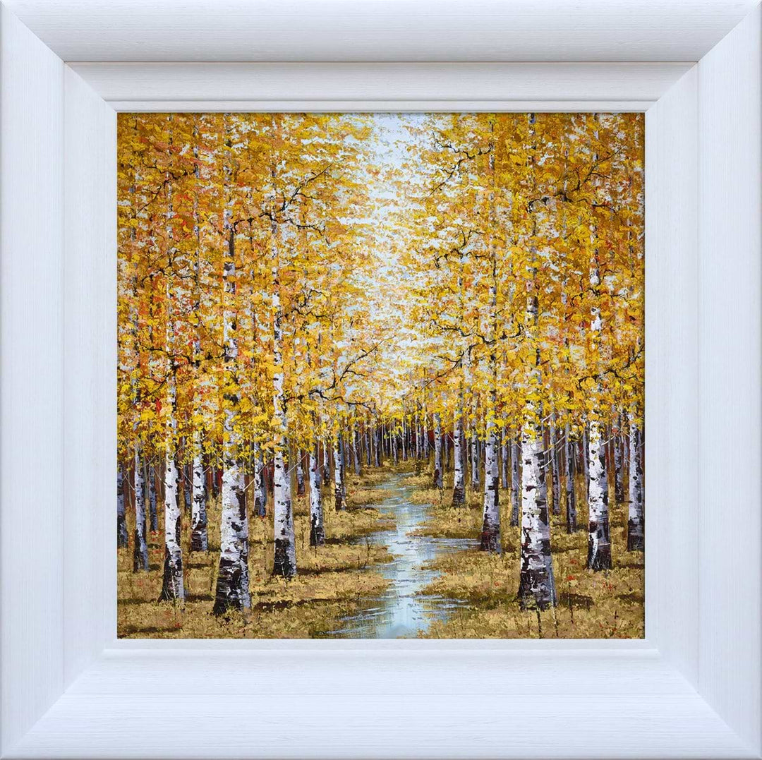 Echoes of Gold in white frame by Inam