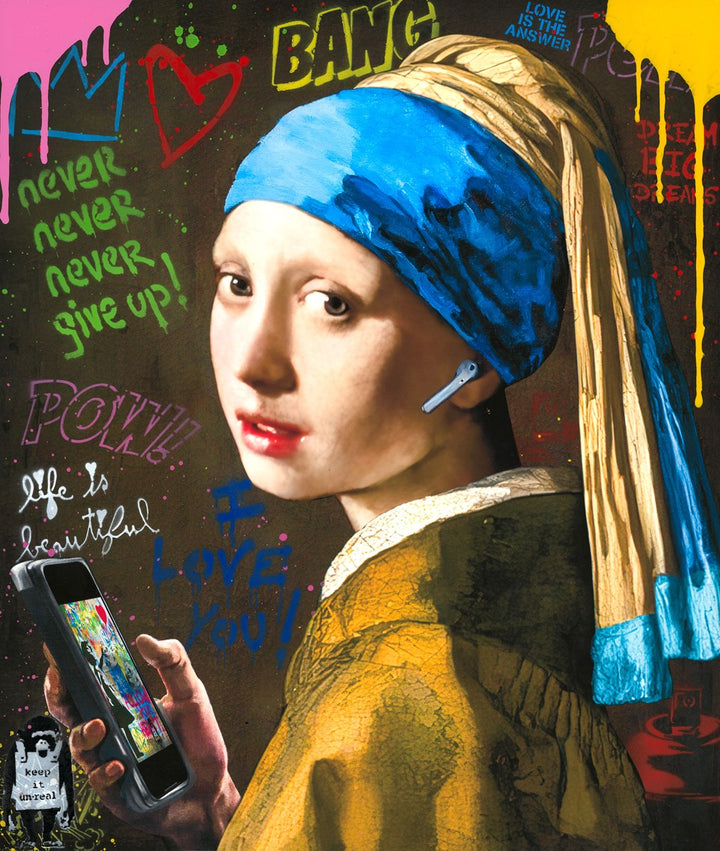 Girl With The Pearl Ear Thing (Original) by Mr Brainwash