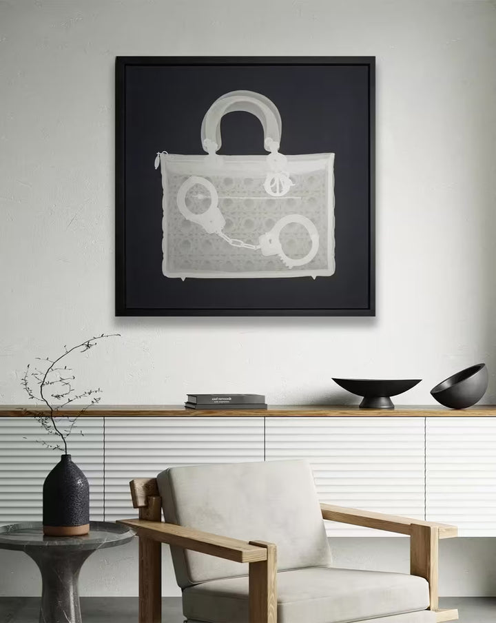 Nick Veasey Handucff Handbag in situ