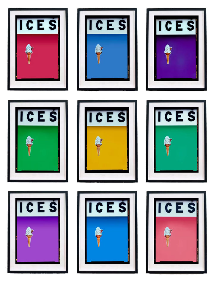 A limited edition photograph by Richard Heeps using vibrant colours, the title is Ices Multicolour Set of Nine