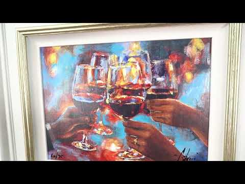 Wine and Blue Lights Red by Fabian Perez