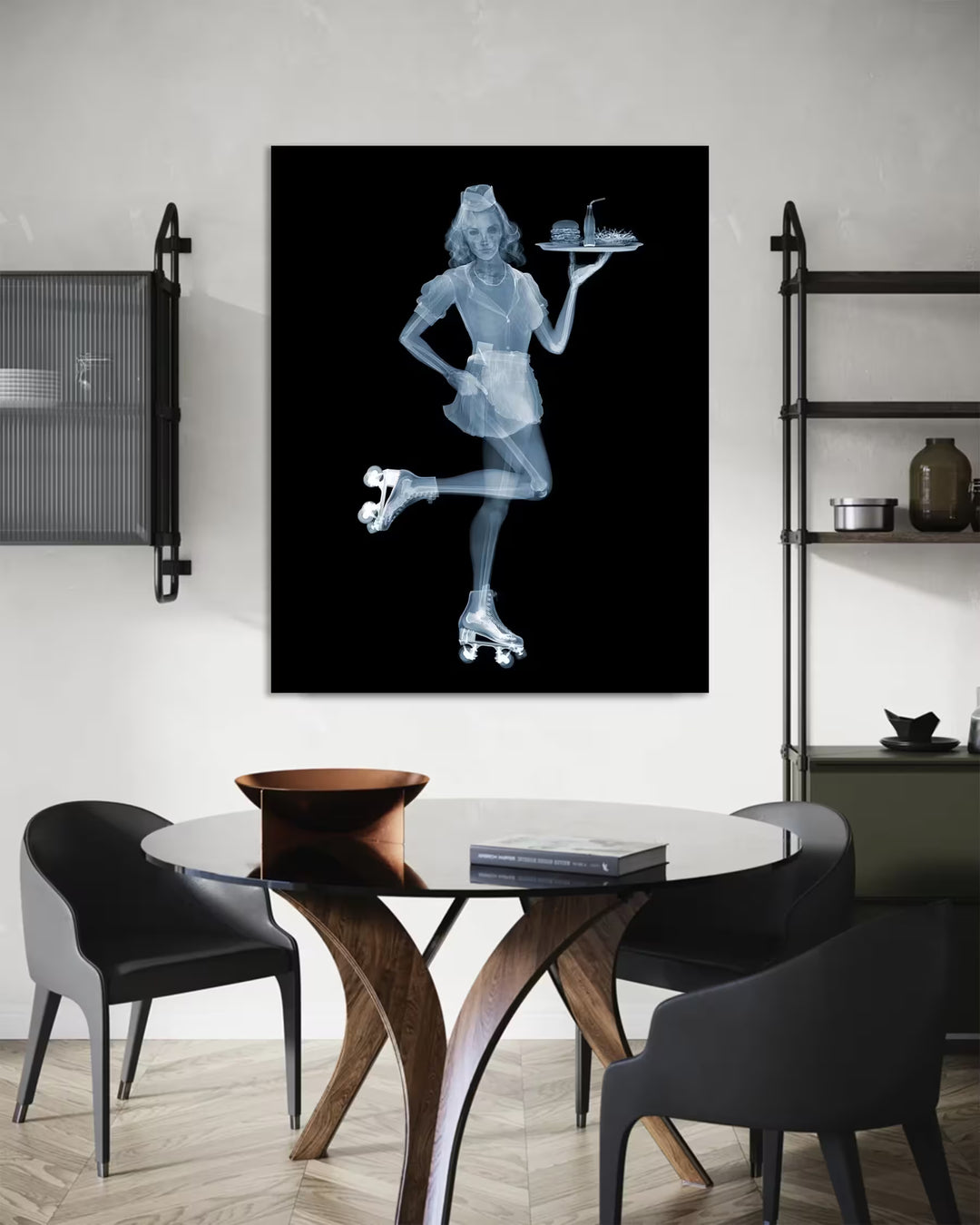 Nick Veasey Roller Waitress in situ