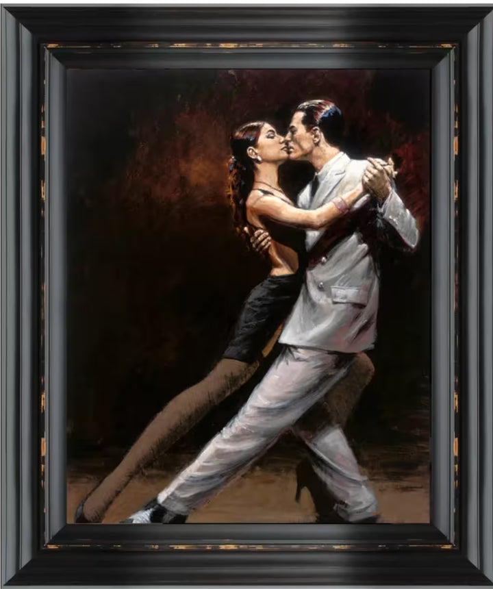 A Fabian Perez framed limited edition of a couple doing the tango, the title is Tango in Paris