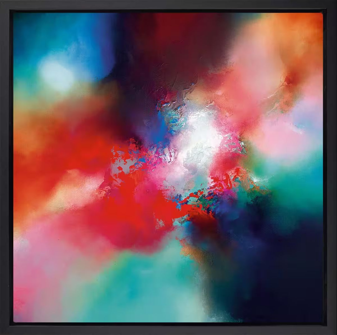 A Simon Kenny limited edition of an abstract colourful sky, the title is The Seeker