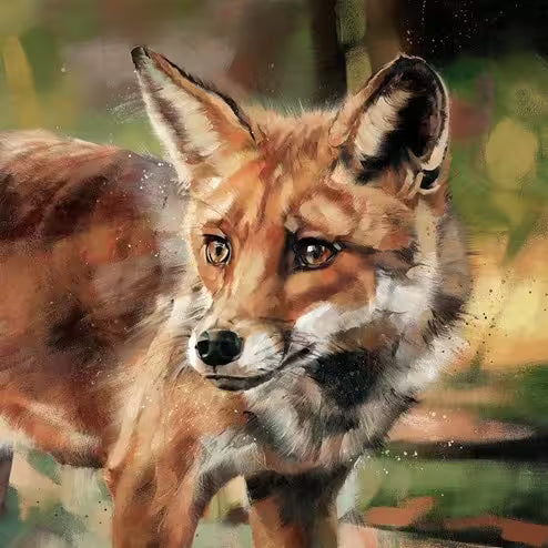 A Debbie Boon limited edition piece of a fox, the title is The Strategist 